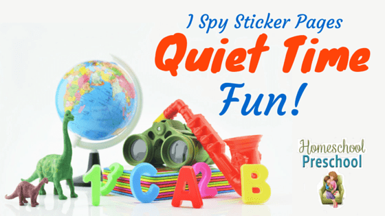 I spy sticker pages for quiet time fun. This fun homeschool preschool activity will keep your children learning and having fun this summer. HomeschoolPreschool.net