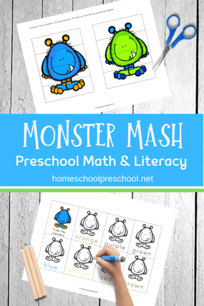 Monster Mash Preschool Printable Math and Literacy Fun
