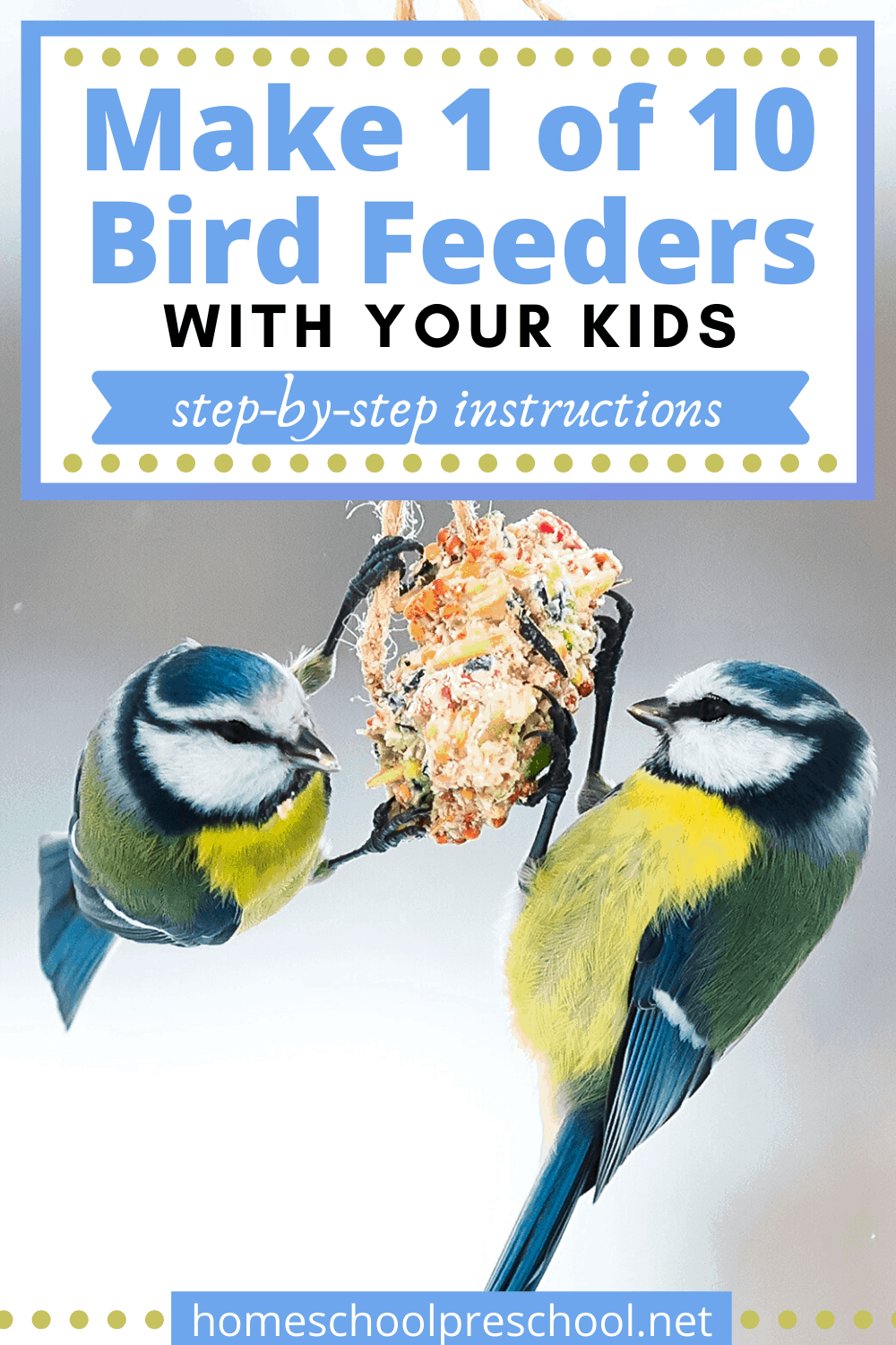 Discover a variety of simple bird feeders for preschoolers to make and hang in the trees. They'll love watching the birds flock to the yard.
