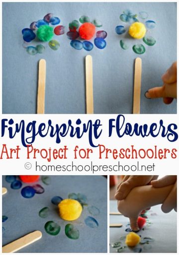 Adorable Fingerprint Flowers Arts and Crafts for Kids