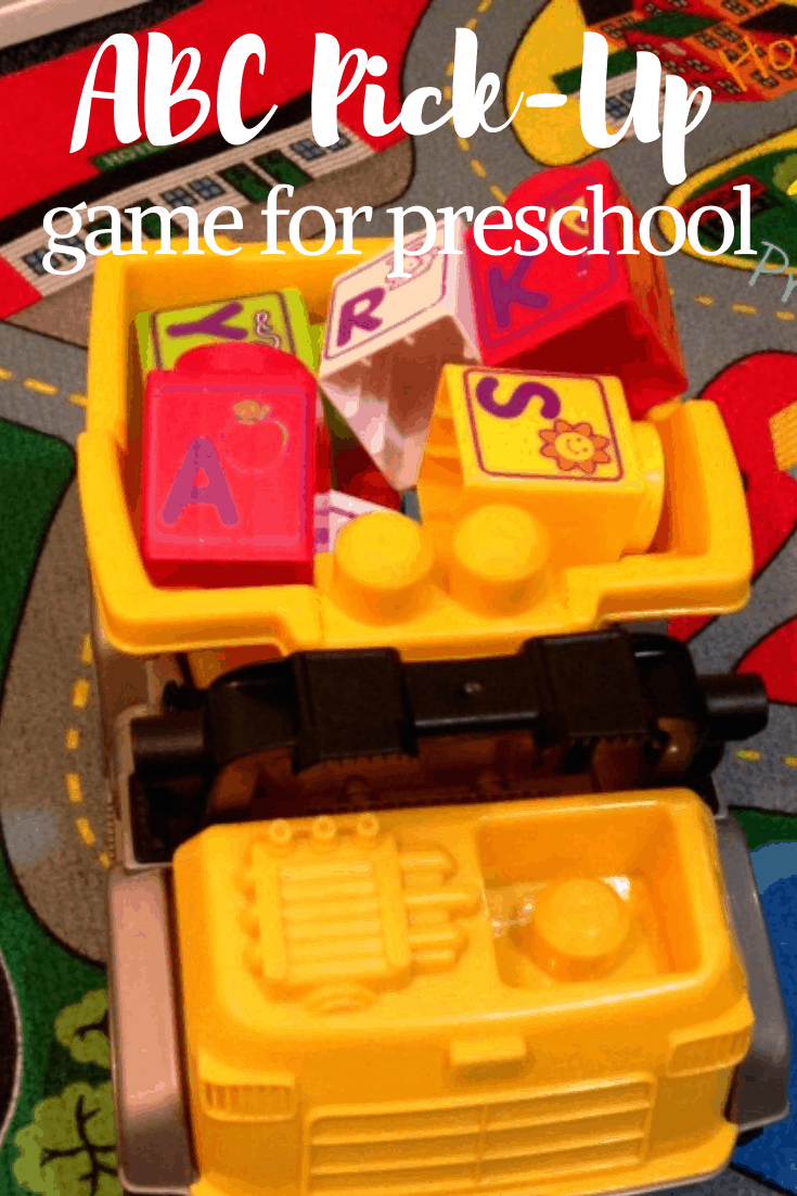 Sneak in some learning with this fun Pick Up the Alphabet dump truck game which involves trucks, movement, and letter recognition. 