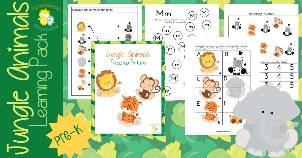 Teach Preschool with Free Jungle Animal Printables