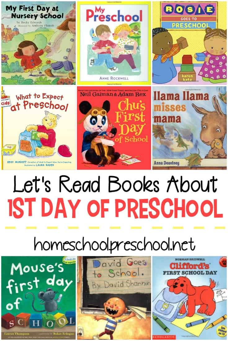 Fill your book basket with First Day of Preschool books! They'll help prepare your preschooler for what to expect before the first day of school. 