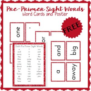 Pre-Primer Sight Words Poster and Flash Cards