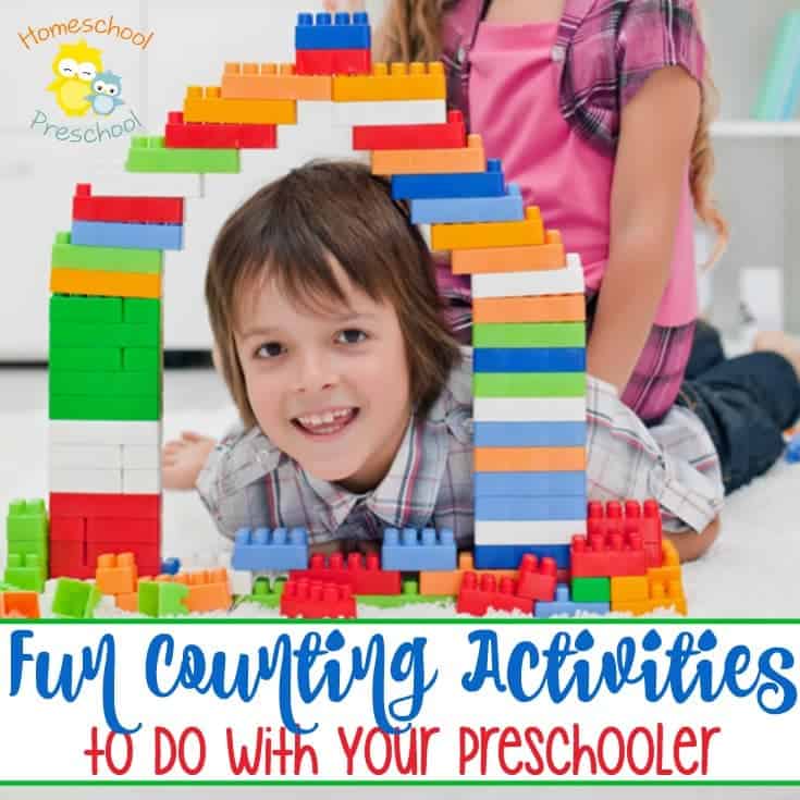 Don't stress about teaching your preschooler to count. Instead use one of these fun counting activities to entice your child to count without realizing what they're doing. | homeschoolpreschool.net