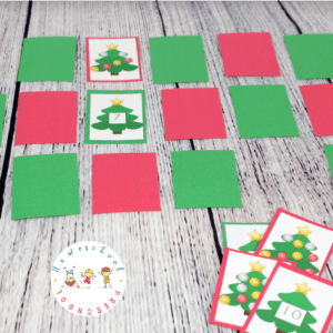 Printable Christmas Memory Game: Counting 1-10