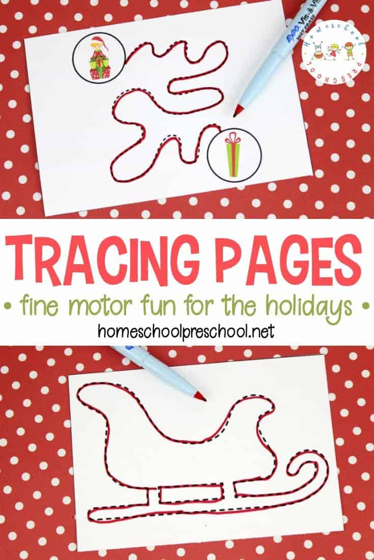 This collection of Christmas tracing pages will keep your little ones busy while allowing them to work on their fine motor skills as they trace these designs.