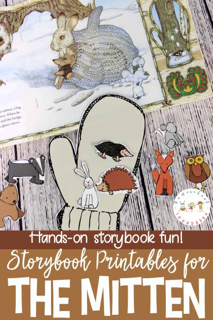 Do your kids love Jan Brett books? If so, they're going to love this The Mitten story printable and hands-on activity! Perfect for winter homeschool lessons!