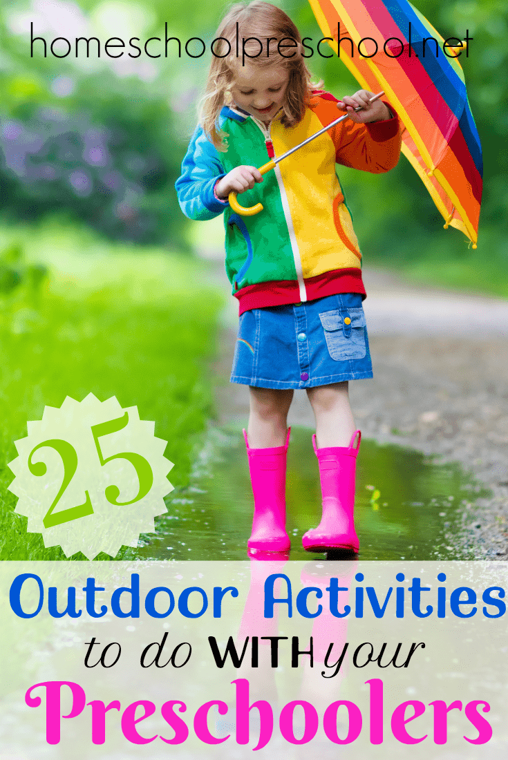 Get outdoors this spring, play, and explore nature with your preschoolers. These outdoor springtime activities are fun for the whole family! | homeschoolpreschool.net