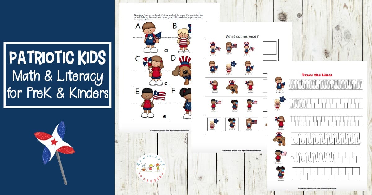 I've got a great new patriotic printable for tots and preschoolers. It's full of patriotic kids activities to engage young learners throughout the summer. 