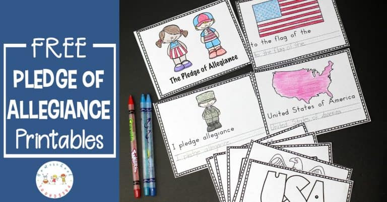 Free Preschool Pledge of Allegiance Printables