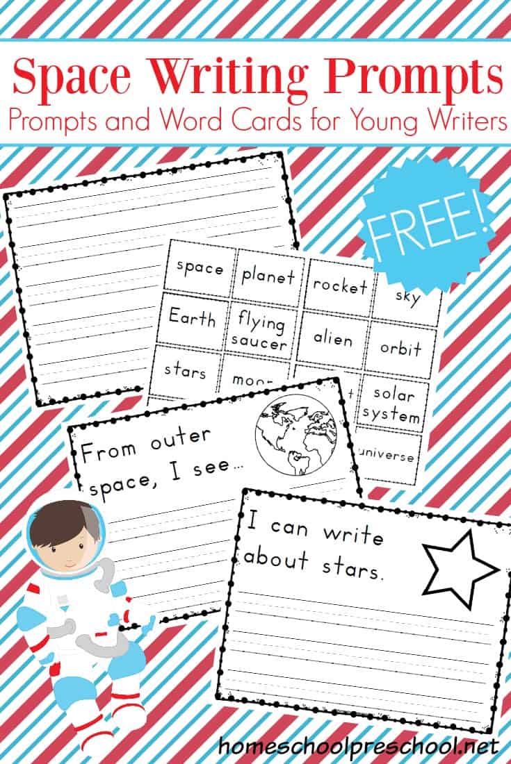 These space themed writing prompts are designed for emergent writers. The simple preschool writing prompts will give new writers confidence. They are out of this world!