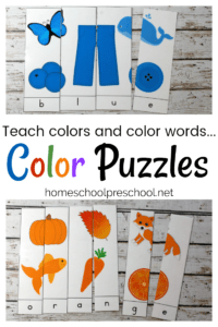 10 Printable Color Word Puzzles for Early Learners