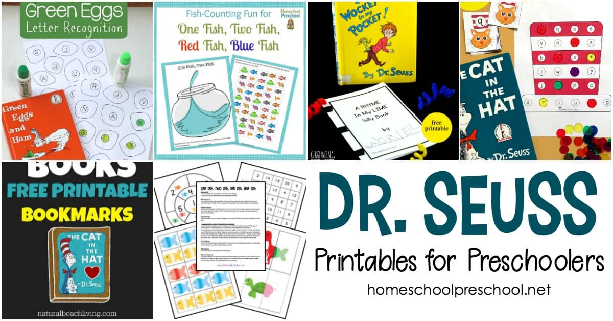 Make practicing letters and numbers for fun with these Dr Seuss preschool worksheets! They are the perfect addition to your homeschool preschool plans! 