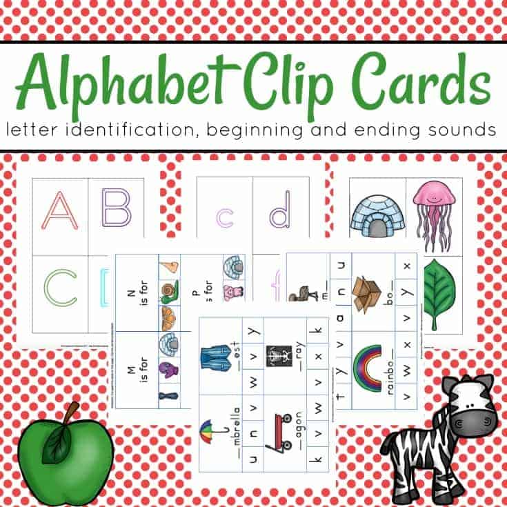 Printable Alphabet Clip Cards