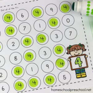 Preschool Number Identification 1-10 Dot Pages