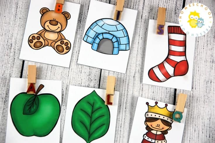 Help your preschoolers practice their ABCs with six sets of alphabet clip cards. These cards focus on letter identification, beginning sounds, and ending sounds,