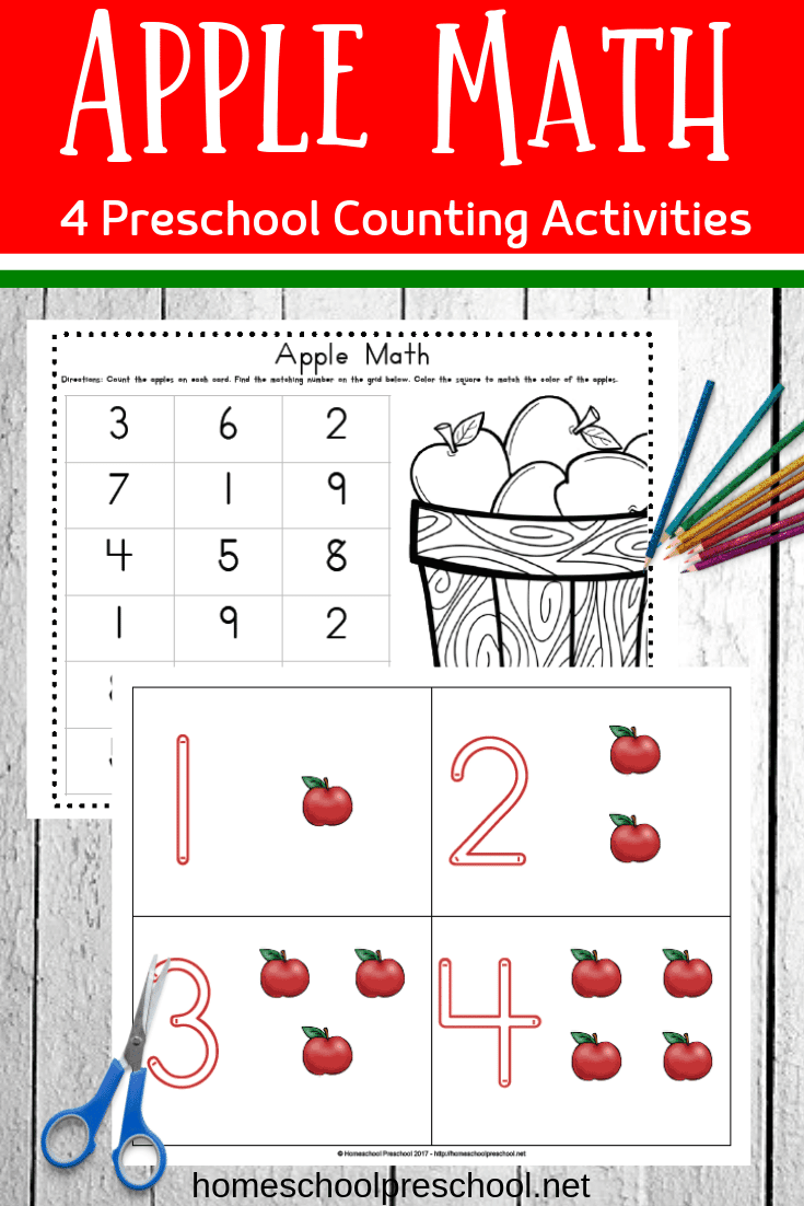 Your preschoolers will love practicing counting to ten with these apple math activities. There are four engaging activities to choose from!