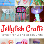 Grab some coffee filters, cupcake liners, buttons, and other supplies to create fun jellyfish crafts. These are perfect for your homeschool preschool lessons.