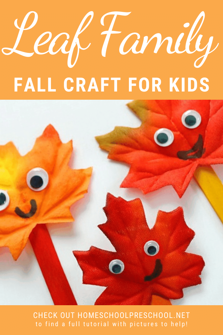 Are you looking for a simple fall craft to do with your preschoolers? This Fall Leaf Family is a simple leaf craft you can with with tots and preschoolers.