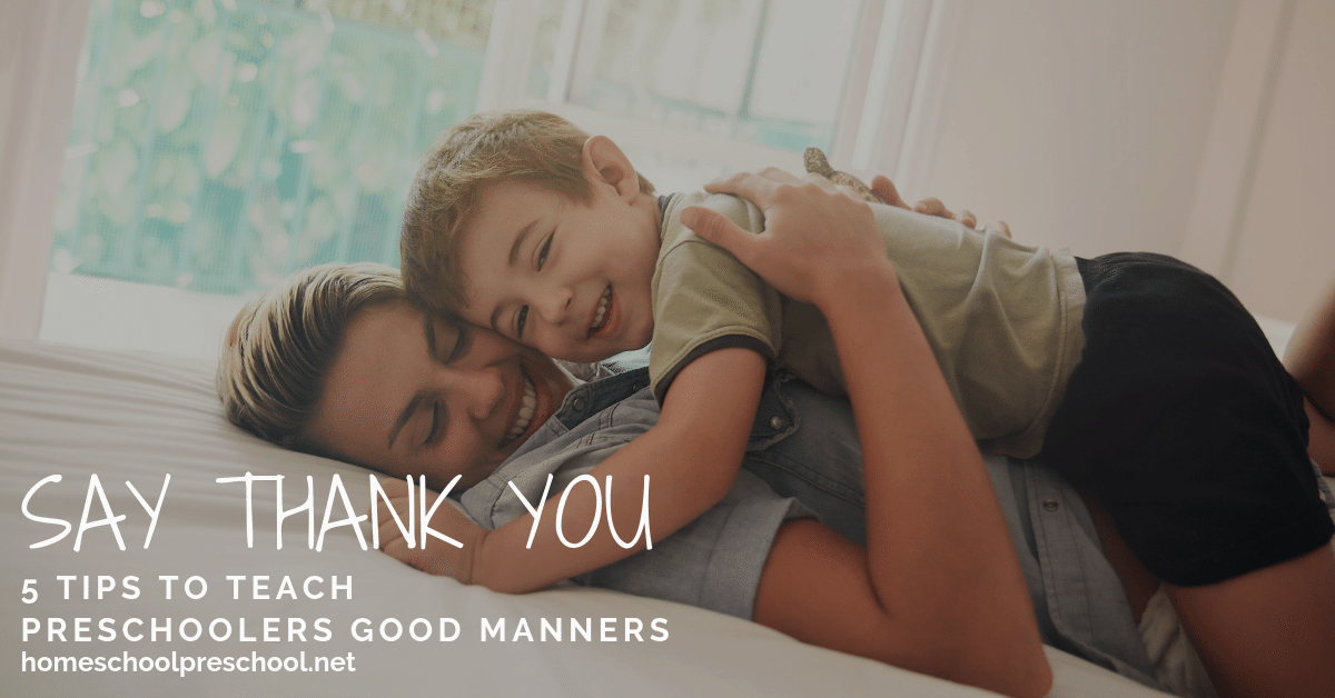 I melt with shame every time my preschoolers forget to say, "Thank you!" It's such a simple phrase, but preschoolers must be taught how to say thank you.