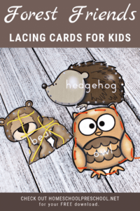 Forest Animal Printable Lacing Cards