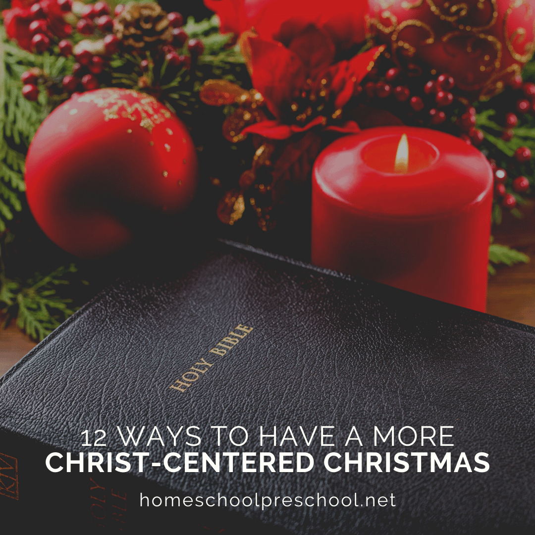 Keep the focus on Christ in the midst of all of the holiday festivities. Here are twelve Christ centered Christmas ideas you can use with your preschoolers.