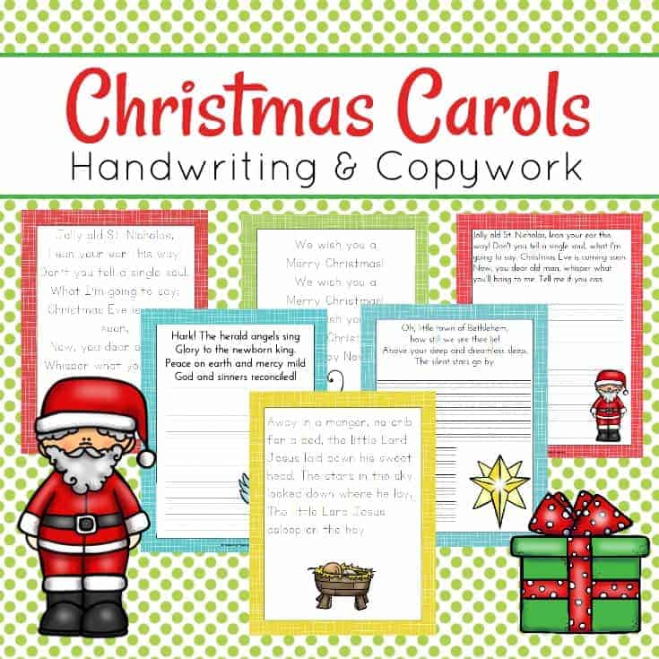 Let your preschoolers practice their handwriting this holiday season with these Christmas Carol handwriting pages. They'll copy verses from popular Christmas Carols.