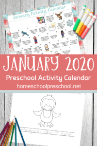 January Preschool Activity Calendar