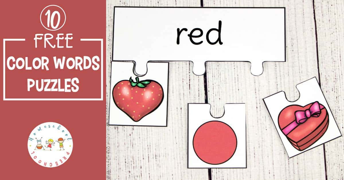 This set of printable color words puzzles is perfect for learning color words. Learners will assemble puzzles matching each item to the correct color word.