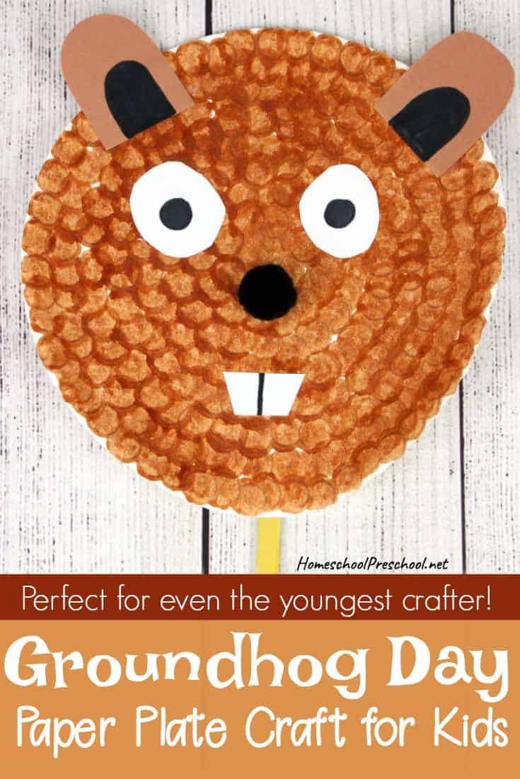 Easy Paper Plate Groundhog Day Craft for Preschoolers