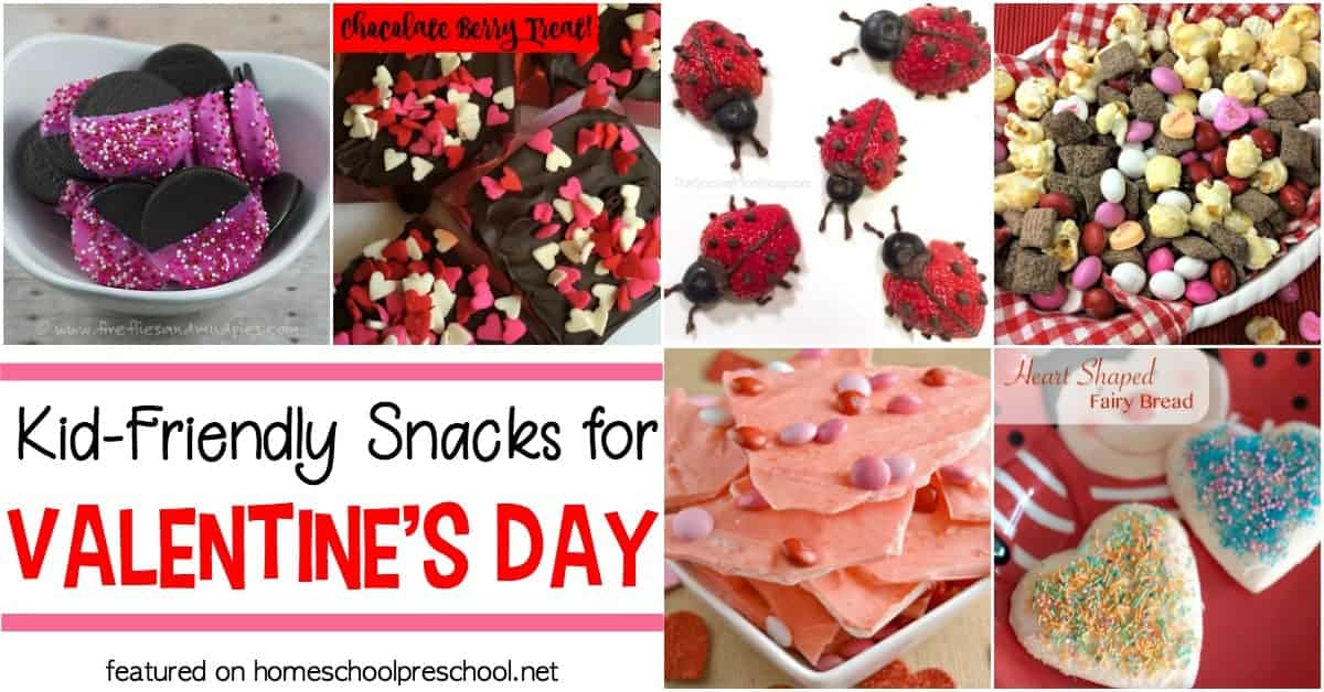 Make these with your kids, or present them with a special afternoon snack. Either way, your kids will go nuts for these Valentines Day snack ideas!