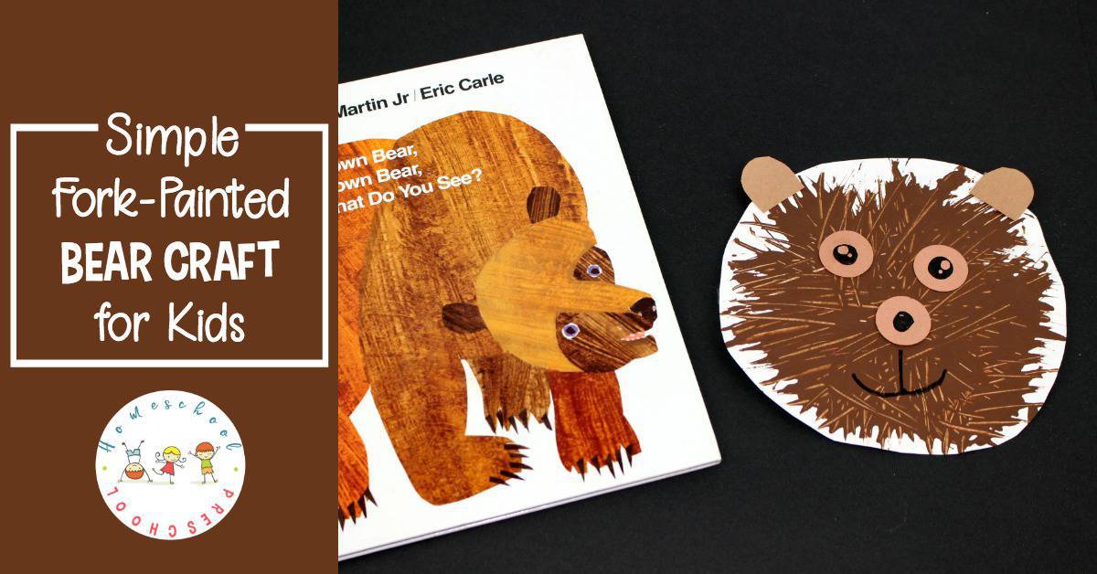 bear-craft-for-kids Simple Fork-Painted Bear Craft for Preschoolers