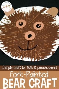 Simple Fork-Painted Bear Craft for Preschoolers