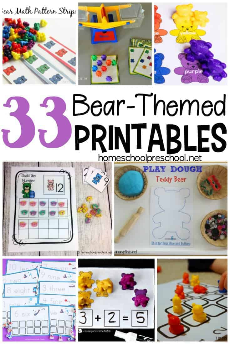 33 Preschool and Kindergarten Bear Printables