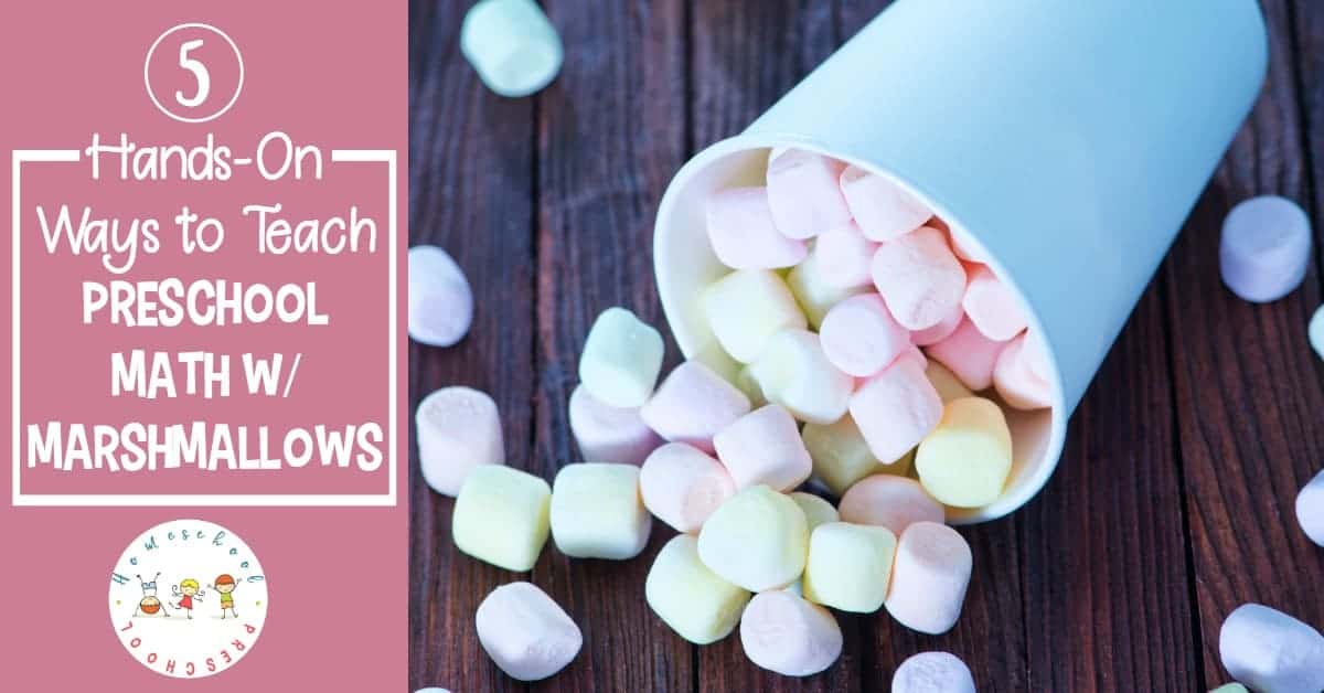 Are you looking for hands-on ways to teach preschool math? Discover seven hands-on ideas for teaching math with marshmallows!