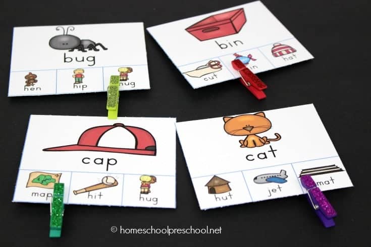 rhyming-clip-cards-labels Rhyming Clip Cards