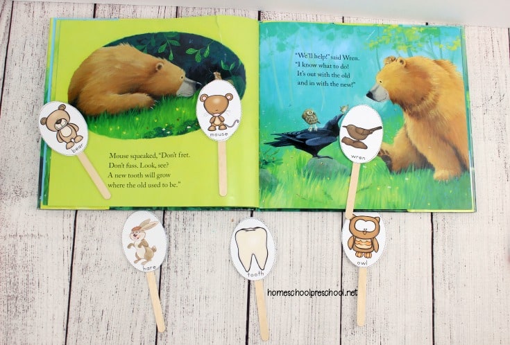 Prepare your preschoolers for their first loose tooth with some quick, fun activities to go along with Bear's Loose Tooth by Karma Wilson.