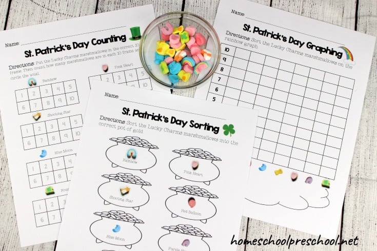 St. Patrick’s Day is right around the corner and there’s no better way to celebrate than a super fun preschool math activity! Kids will love sorting, counting, and graphing with Lucky Charms.