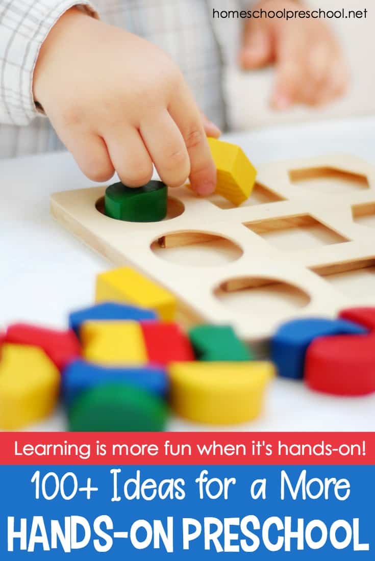 Learning is more fun when it's hands-on. Ditch the worksheets and engage your young learners with this collection of over 100 hands-on preschool activities for math, literacy, and science.