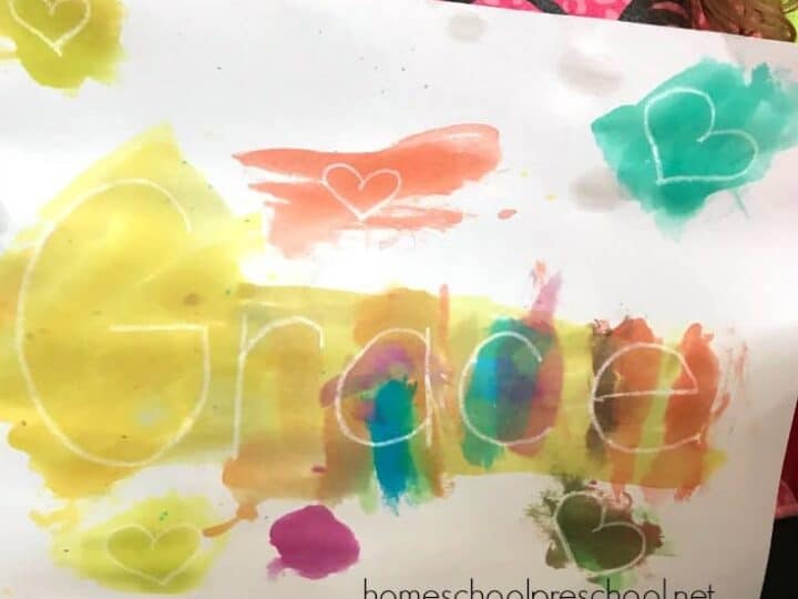 You won't believe how easy it is to set up this "secret message" name recognition activity for your preschoolers! They'll have so much fun making the secret message appear.