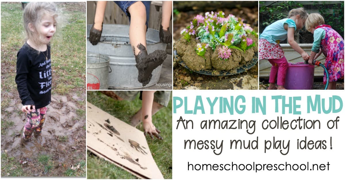 Playing in the mud is the perfect activity after a rainy day! No rain? No problem. Turn on the hose, and let kids get down and dirty with these mud play activities.