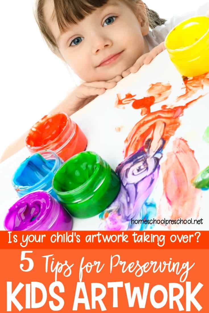 Amazing! Five great tips for preserving and organizing kids artwork! Pick the method that works best for your family, and you'll be clutter free in no time!