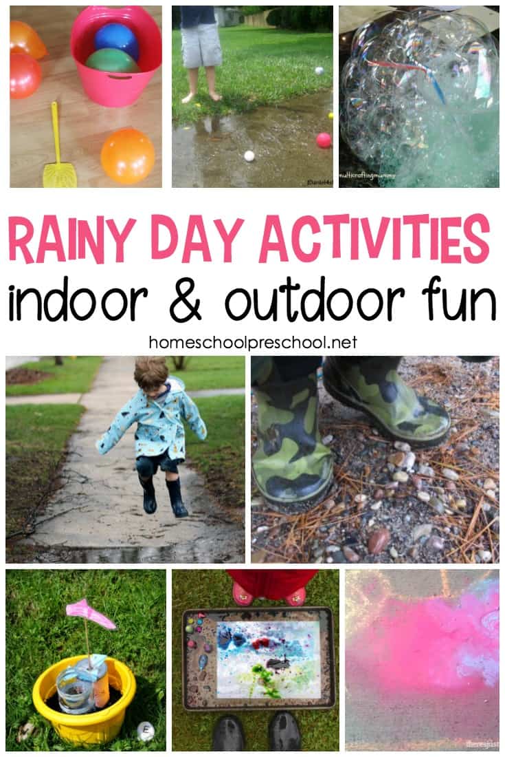 Come discover some fun rainy day activities for preschoolers to enjoy. Whether you spend the day indoors or outside in the rain, we've got you covered.