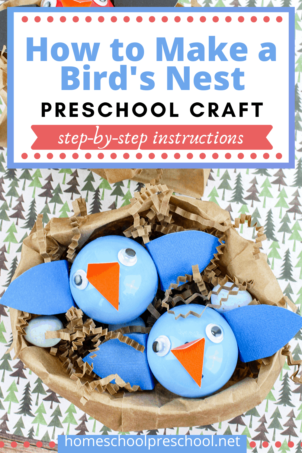 Children of all ages will enjoy making this adorable baby birds nest craft! It's a great addition to your spring lessons or your bird unit study.