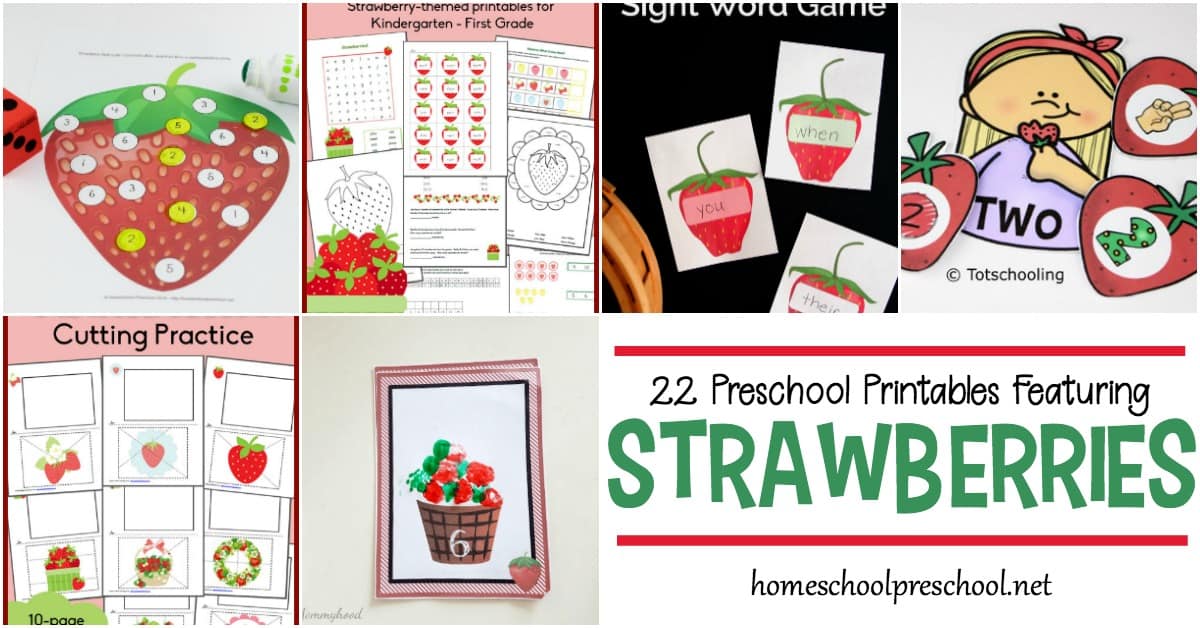 Summer is strawberry season! It's also the perfect time to add some strawberry printable worksheets and activities to your homeschool lessons.