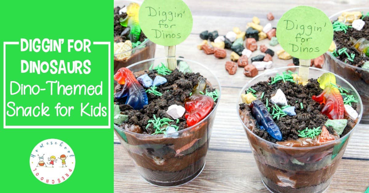Let your little ones play with their dinosaur food with this Digging for Dinosaurs pudding snack! Young dinosaur fans will dig it!