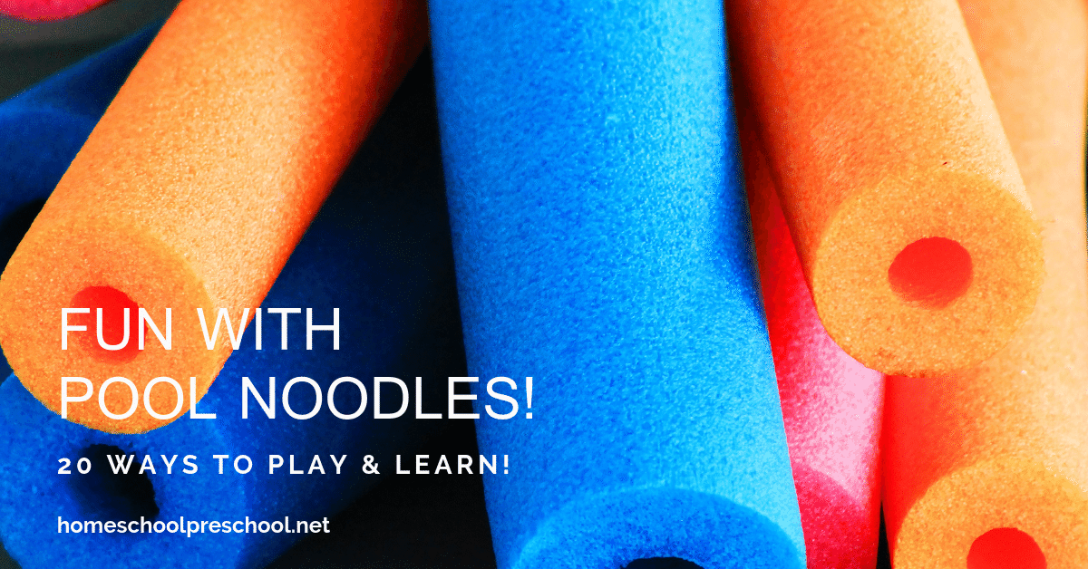 Don't let summer stop you from teaching your preschoolers. These pool noodle ideas are perfect for making your homeschool preschool lessons so much fun!