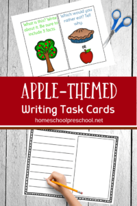 Apple Writing Task Cards for Kids
