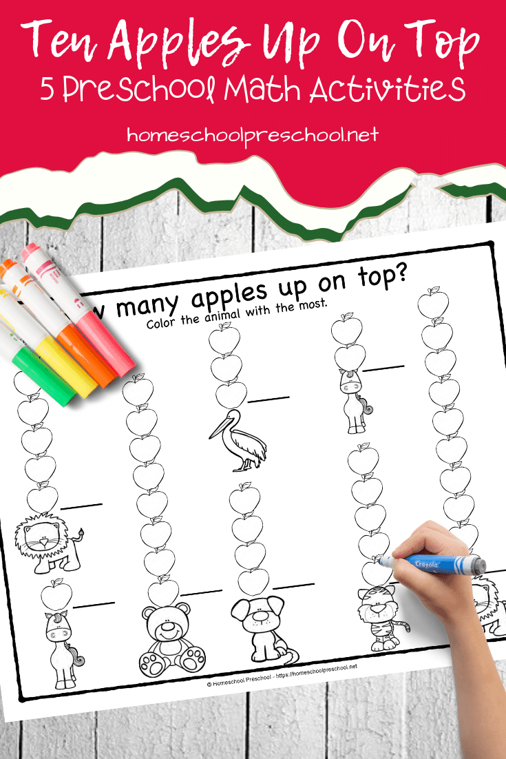 Bring the story to life when you add these Ten Apples Up on Top to your early learning math centers. Counting to ten has never been so fun!
